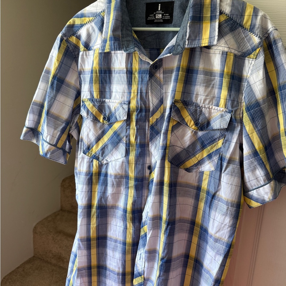 i jeans by Buffalo Blue and Yellow Plaid Shirt